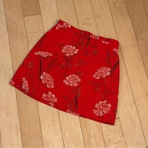 Wilfred Red Floral Mini Skirt